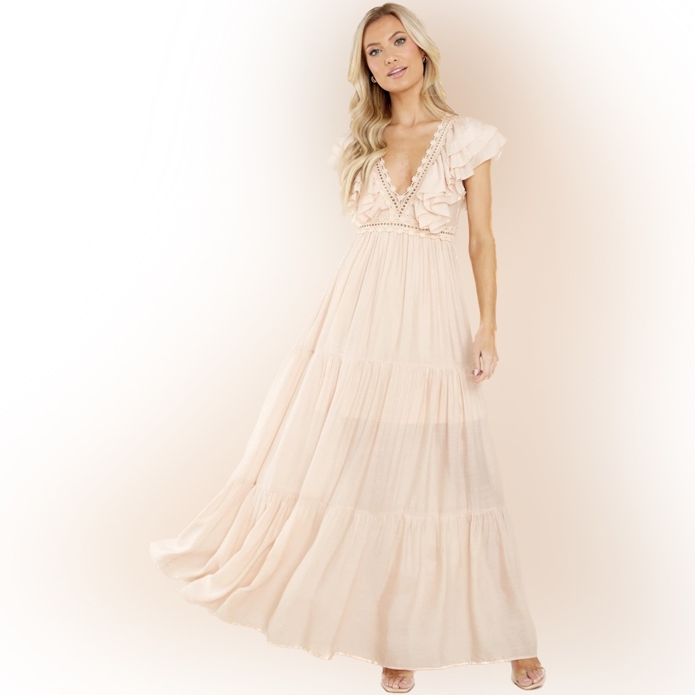You Make It Better Light Blush Maxi Dress